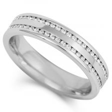 4mm Double Row Channel Set Diamond Ring 0.25ct - 0.50ct