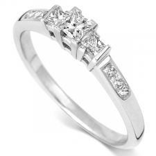 Princess Cut 3 Stone Diamond Ring 0.50ct