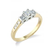 18ct Yellow Gold Princess Cut Diamond Ring 0.33ct