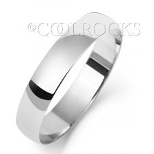Palladium 4mm D Shape Wedding Ring WL104M