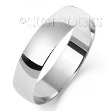 18ct White Gold 5mm D Shape Wedding Ring WQ105W
