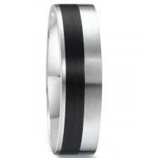 Palladium and Carbon Fibre Wedding Ring
