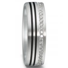 Palladium & Carbon Fibre Diamond Ring 0.20ct