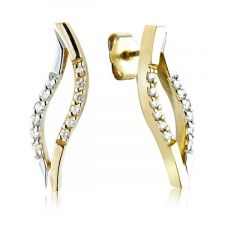 18ct Yellow & White Gold 1/4ct Diamond Drop Earrings