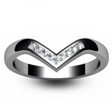 Wishbone  Shaped Diamond Wedding Ring 0.11ct