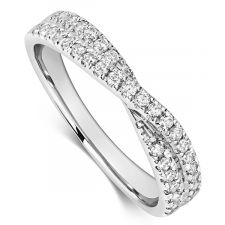 Platinum Cross Over Diamond Wedding Ring 0.45ct