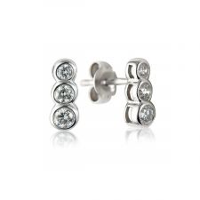 18ct White Gold 3 Stone Earring 0.35ct