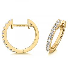 18ct Yellow Gold Diamond Hoop Earrings 0.21ct