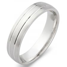 Court Wedding Ring With 2 V Grooves