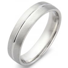 Court Wedding Ring With A Centre "V" Groove