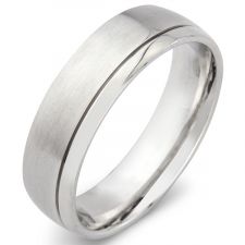 Court Wedding Ring With An Off Set Groove