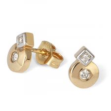 18ct Yellow & White Gold Diamond Earring