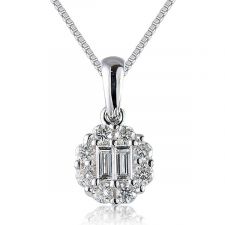 18ct White Gold Diamond Necklace 0.39ct