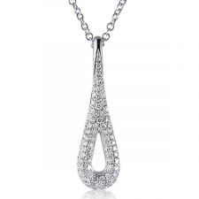 18ct White Gold Contemporary Diamond Necklace