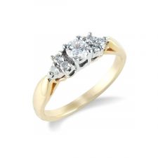 9ct Yellow Gold Diamond Engagement Ring 0.23ct