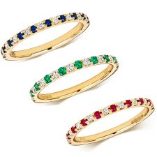 9ct Yellow Gold Diamond & Gemstone Claw Set Ring