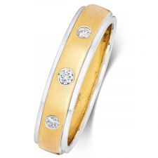 9ct White & Yellow Gold Diamond Wedding Ring