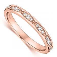 18ct Rose Gold Vintage Style Ring 0.15ct