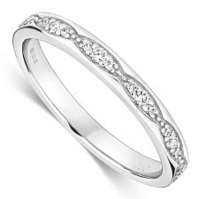 18ct White Gold Vintage Style Ring 0.15ct