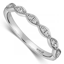 Platinum Vintage Style Wedding Ring 0.11ct