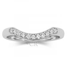 18ct White Gold Shaped Diamond Wedding Ring 0.17ct