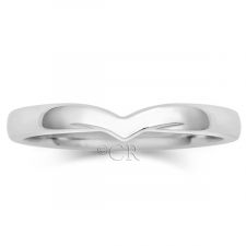 Platinum 2.4mm V Style Wedding Ring