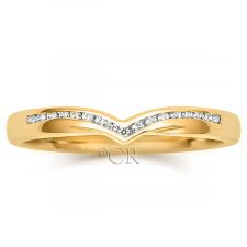 9ct Yellow Gold Diamond Shaped Wedding Ring 0.09ct