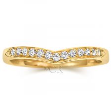 9ct Yellow Gold Wishbone Wedding Ring 0.20ct