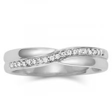 Platinum 3.8mm Diamond Shaped Wedding Ring 0.10ct
