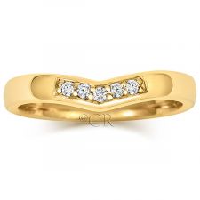 18ct Yellow Gold Diamond Wishbone Wedding Ring 0.08ct