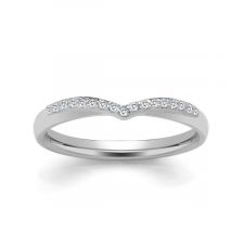 Platinum V Shaped Diamond Wedding Ring 0.09ct