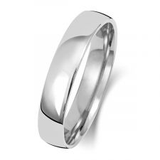 18ct White Gold Slight Court4mm Wedding Ring WQ114WL
