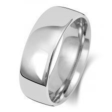 9ct White Gold Slight Court 7mm Wedding Ring W117WL