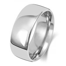 18ct White Gold Slight Court8mm Wedding Ring WQ118WH