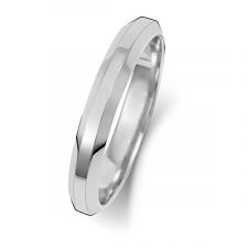 Platinum 3mm Bevelled Court Wedding Ring WP143L