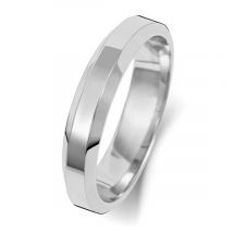 Palladium 4mm Bevelled Court Wedding Ring WL144H