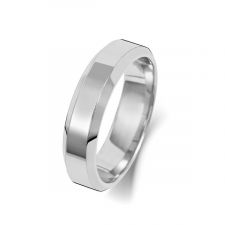 Palladium 5mm Bevelled Court Wedding Ring WL145H