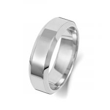 Palladium 7mm Bevelled Court Wedding Ring WL147L500