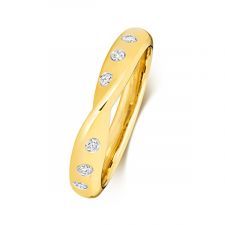 18ct Yellow Gold Cross-Over Ring 0.13ct