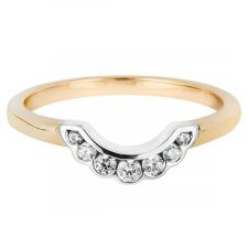 9ct Yellow & White Gold Vintage Style Ring 0.14ct