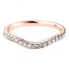 9ct Rose Gold Curved Micro Set Diamond Ring 0.29ct