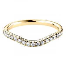 9ct Yellow Gold Curved Micro Set Diamond Ring 0.29ct