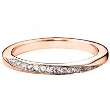 9ct Rose Gold 2mm Twisted Diamond Ring 0.13ct