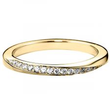 18ct Yellow Gold 2mm Twisted Diamond Ring 0.13ct