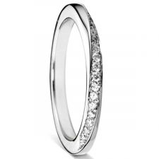 9ct White Gold 2mm Twisted Diamond Ring 0.13ct